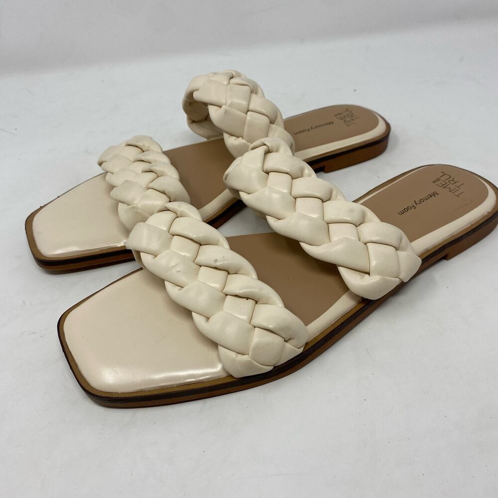 Time and Tru Braided Two Band Sandals Womens SIze 8